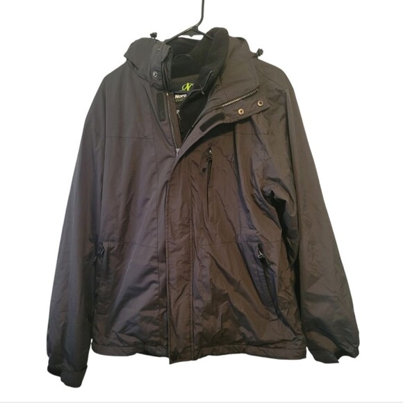 Nordic Track Men's Black Winter Coat Two Layer Zip Size Small - Picture 1 of 8